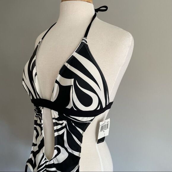 NWT Y2K Zebra Swirl Sexy Rampage One Piece Bikini - Picture 5 of 9